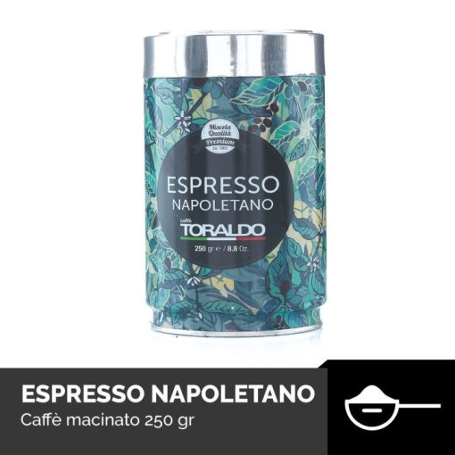 Caffe Toraldo Espresso Napoletano őrölt kávé (250 g) fémdobozban